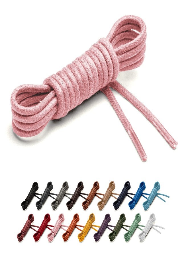 Benchmark Basics Round Waxed Cotton Shoe Laces - 2mm (5/64”) Width - 27”, 30”, 33”, 36” & 39" - Available in 18 Colors (27 Inches, Pink) - Image 1